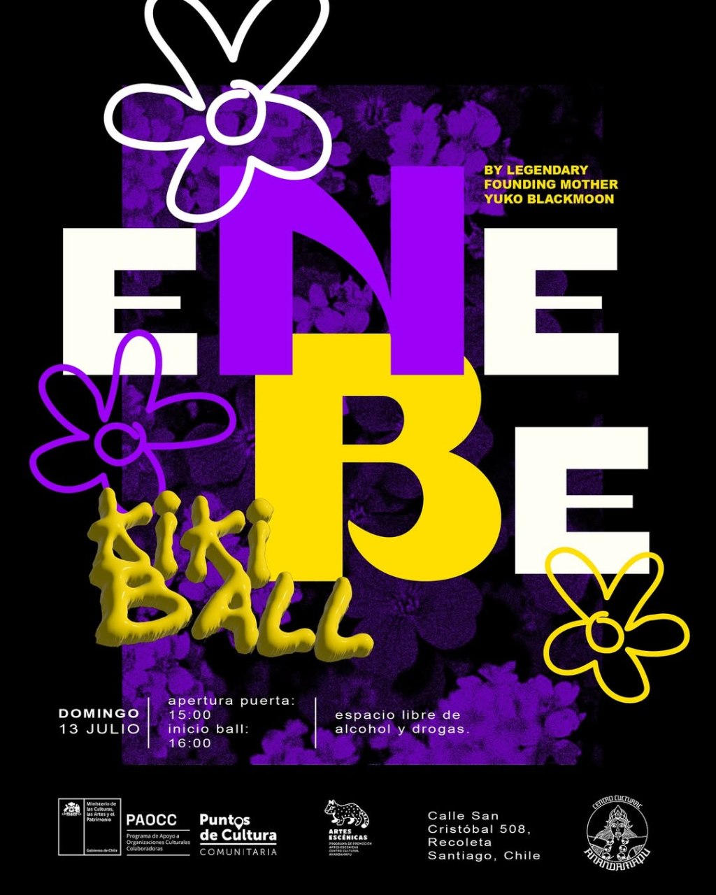 ✨ eNeBe Kiki Ball – Domingo 13 de julio&nbsp;💜💛🤍🖤