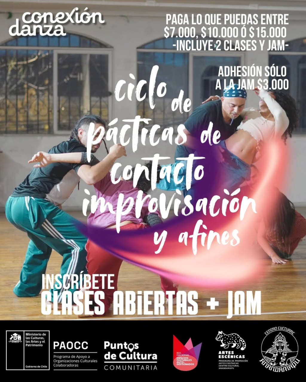Ciclo de Prácticas de Contacto Improvisación y Afines – Sabado 12 de&nbsp;Julio.